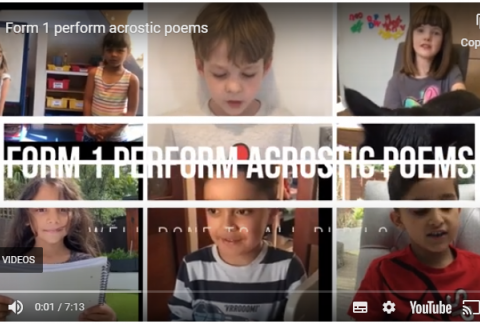 Form 1 perform acrostic poems